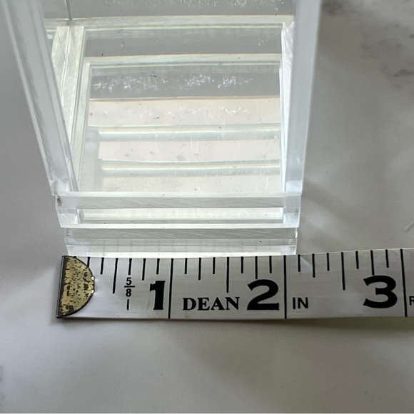 Vintage MCM lucite Acrylic book end clear wharf shape - Picture 11 of 14